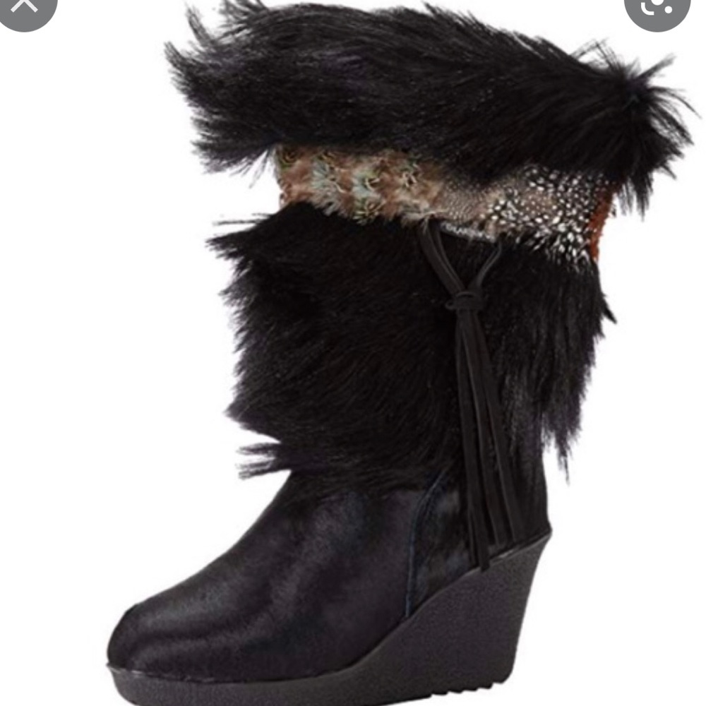 Genuine goat fur-sheepskin boots/ BearPaw Basha